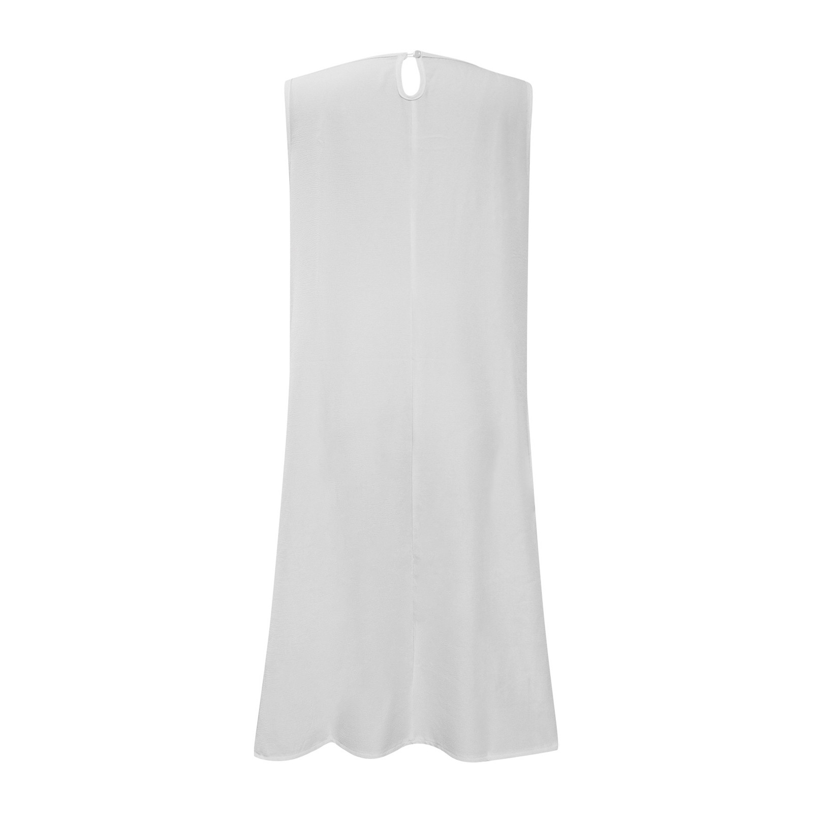 thumbnail image 5 of Vestido informal sin mangas, holgado, con cuello redondo y collar para mujer - Conjunto cómodo para el verano, poliéster y spandex, 5 of 5